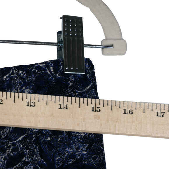 Coldwater Creek Blue Mesh Skirt Womens Size PS Petite Small 6-8 Lined Pull On - Picture 12 of 12